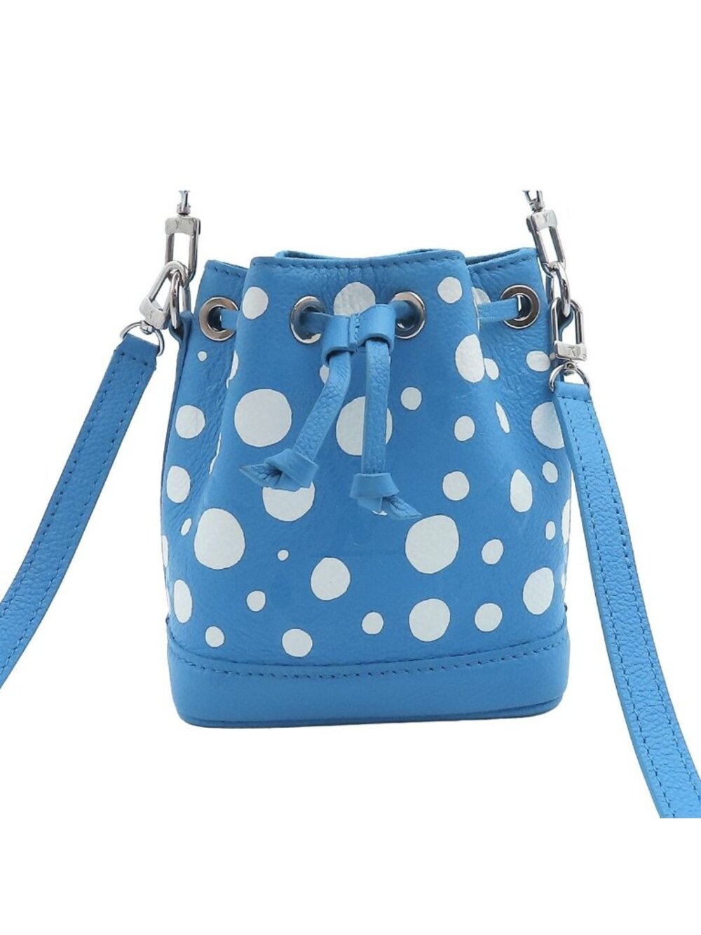 Louis Vuitton Nano Noe Blue Empreinte LV YK Yayoi Kusama Dot 2-Way Shoulder Bag